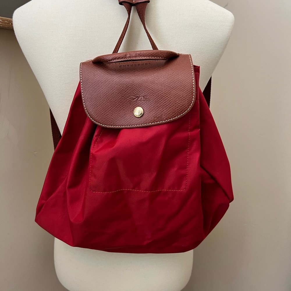 Red Longchamp Backpack
